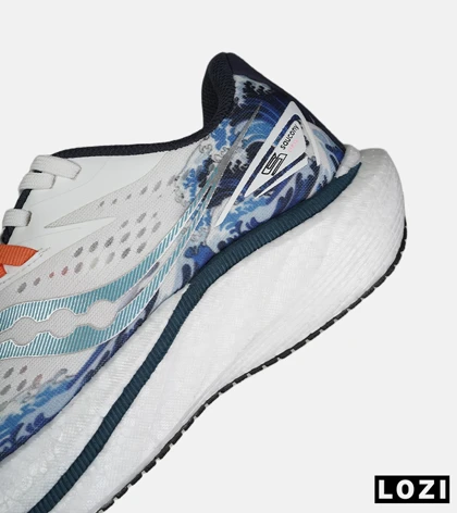 کتانی ساکونی سفید آبی مردانه و زنانه مدل 9148 کفش اسپرت Saucony