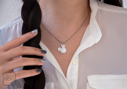 گردنبند استیل گربه کد 211259