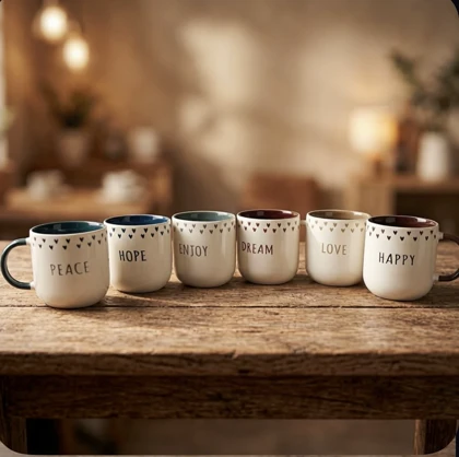 لیوان سرامیکی رنگی قلبی