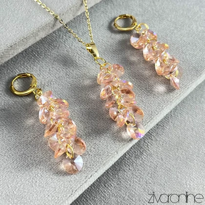 نیم ست خوشه انگوری طرح سواروسکی 10147