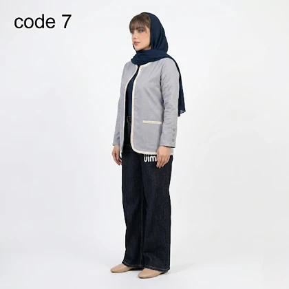 کت کتان نگین‌دار مدل چیچک علیدسا