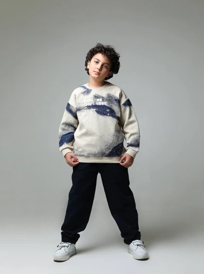 ست بلوز شلوار پسرانه کرم کد 1892