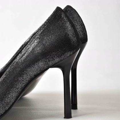 خرید کفش زنانه کارلا مشکی کفش پاشنه‌بلند نوک تیز مجلسی T116