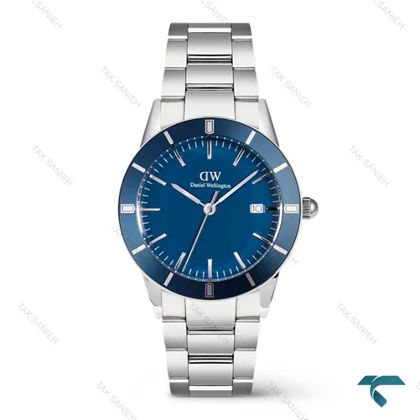 ساعت دنیل ولینگتون آیکونیک مردانه سیلور سرمه ای تقویم دار DW-7631-G