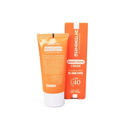 ضد آفتاب کرم پودری SPF40 انواع پوست (بژ روشن) درمنجلین 30 میل