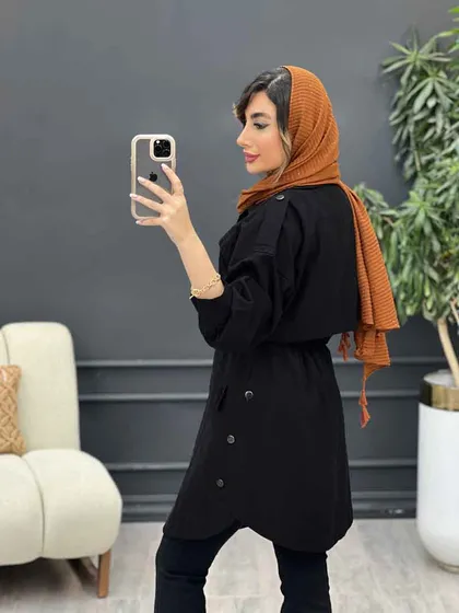 مانتو ژیله دار سرشانه پاگن