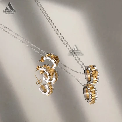 ست گردنبند و گوشواره رولکس Rolex Necklace & Earring Set SG