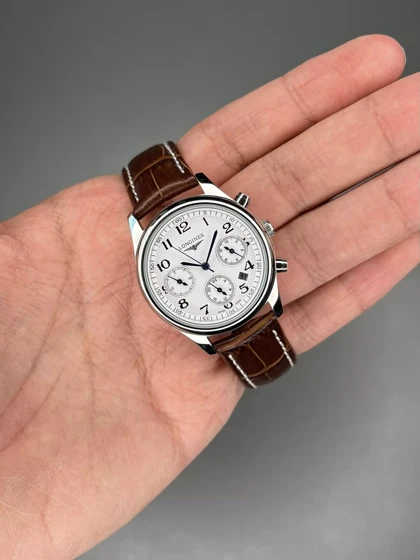 ساعت مچی لونژین فول دیت بند چرمی Longines