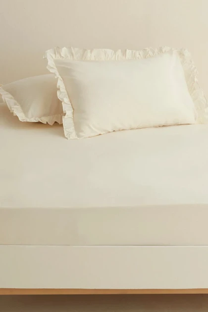 ملحفه دو نفره Karaca Home مدل Basic پنبه - شیری
