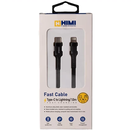کابل تایپ سی به لایتنینگ 2.4 آمپر هیمی himi مدل Fusion i VQ-D62 یک متری