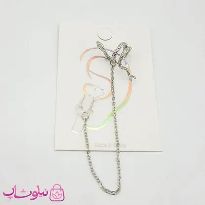 گوشواره ایرپاد مدل مار نقره ای