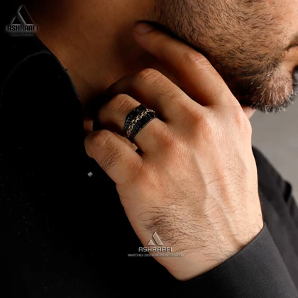 انگشتر مردانه مشکی Men Ring KG02