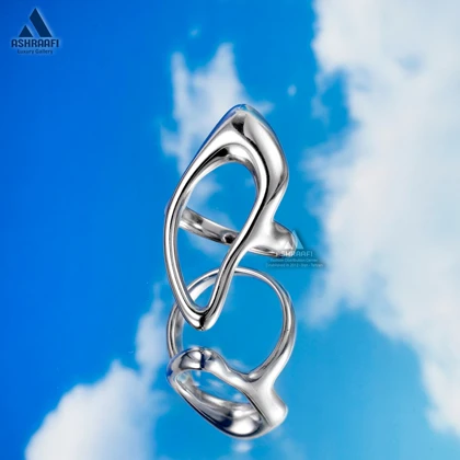 انگشتر بزرگ استیل Irregular Hollow Ring S1