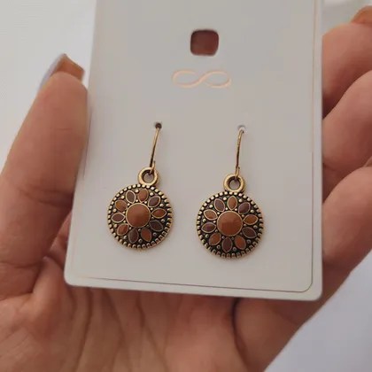 گوشواره آویز طرح شمس و گل