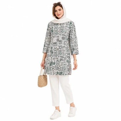مانتو زنانه لینن گندم کد 83