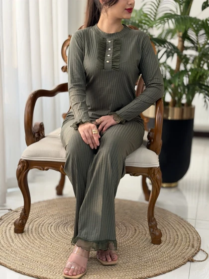 ست بلوز شلوار توردار کد2427