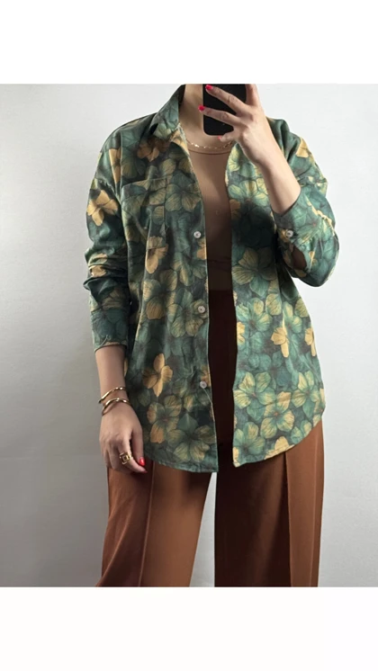 شومیز لینن گل‌دار زنانه 84880