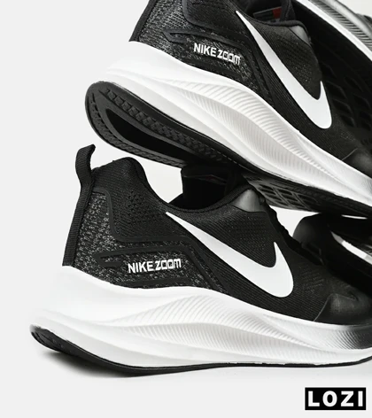 کفش کتانی مردانه و زنانه مشکی سفید Nike air zoom مدل 4546
