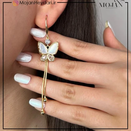 گوشواره صدفی مشابه طلا کد: sg477