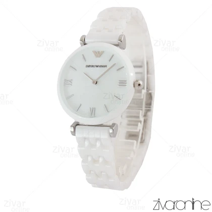 ساعت امپریو آرمانی زنانه سرامیکی سفید نقره ای 105149