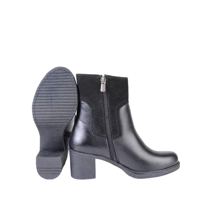 بوت پاشنه‌دار چرم زنانه 556