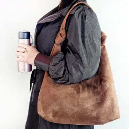 کیف دوشی زنانه جیر مدل گره‌ای دوتکه کد 9600