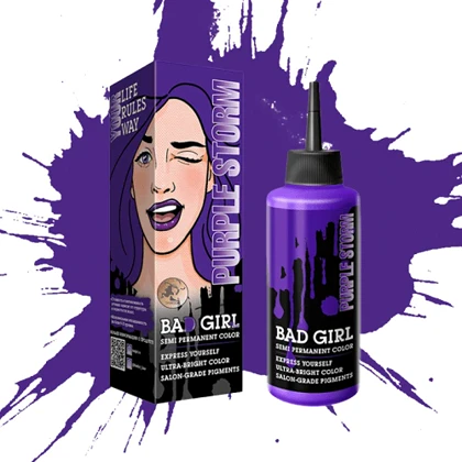 رنگ مو فانتزی بد گرل (BAD GIRL) رنگ PURPLE STORM - حجم 150 میل