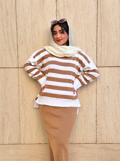 بلوز بافت راه راه 2138