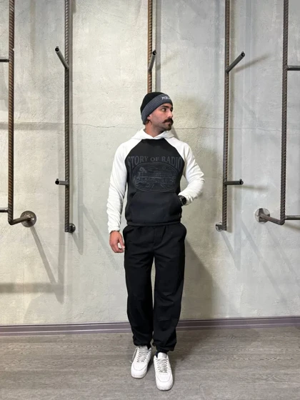 هودی باکسی دو رنگ