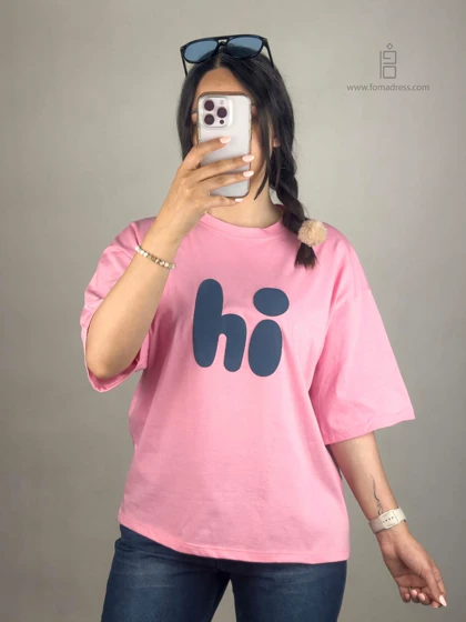 تیشرت باکسی طرح Hi