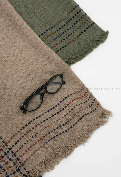 شال بافت موهری خط چین کد1004704