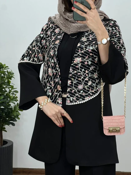 مانتو مجلسی سوزندوزی پینکا