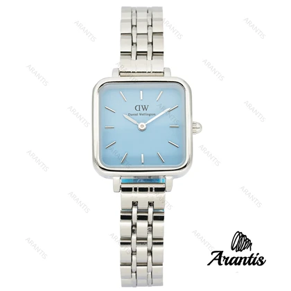 ساعت DW زنانه مربعی استیل صفحه آبی w-3217