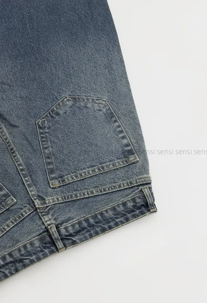 شلوارک جین واید فول بگ کد1004238