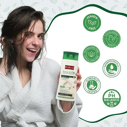 شامپو مناسب انواع مو ضد ریزش عصاره سیر بیوبلاس مدل Garlic حجم 360 میلی‌لیتر