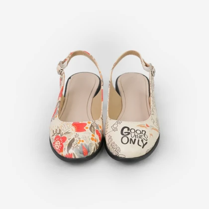کفش تخت عروسکی زنانه طرح Good vibe