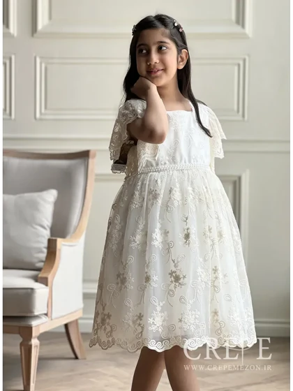 پیراهن تور گل‌دار