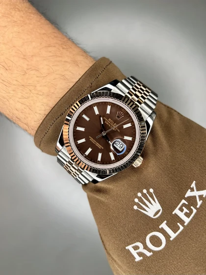 ساعت مچی رولکس دیت جاست سوئیسی سیلوررزگلد صفحه چاکلت Rolex Datejust