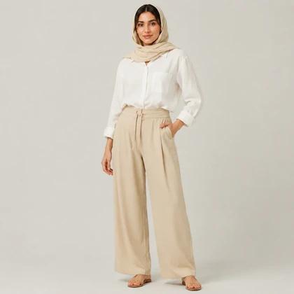 شلوار تیکه خور لینن