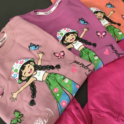ست بلوز شلوار دختر گیس بافت سایز 50 و 55