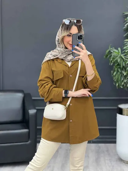 مانتو بغل زیپ جیب نما