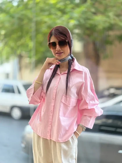 شومیز باکسی آستین عروسکی