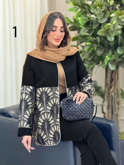 مانتو طرح دار مغزی دوزی دلبر