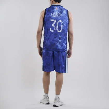 ست رکابی و شلوارک بسکتبالی گلدن استیت مدل Nike-DRI FIT-5B109 آبی