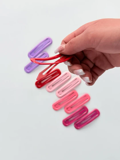 گیره مو تق تقی مستطیل بسته 2 عددی