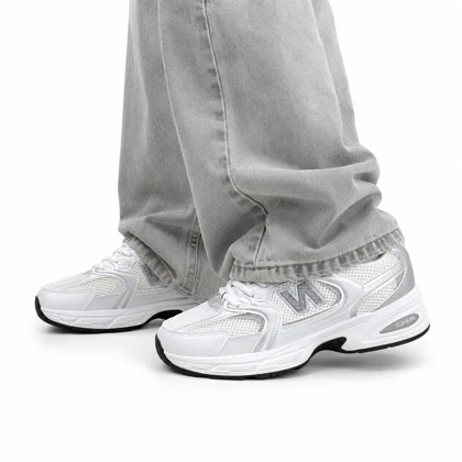 کتانی خارجی مردانه مدل نیوبالانس 530 سفید نقره ای New Balance