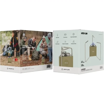گاز مسافرتی گرین لاین Green Lion مدل GCS-15 تاشو سه شعله