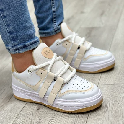 کفش اسپرت مردانه مدل LXN رنگ سفید کرم