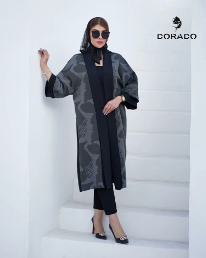 مانتو کریشه شالدار ترکیبی کد 958