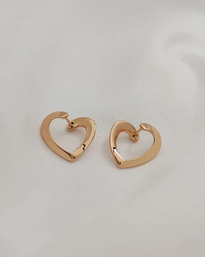 گوشواره آینه ای قلب سه بعدی ژوپینگ